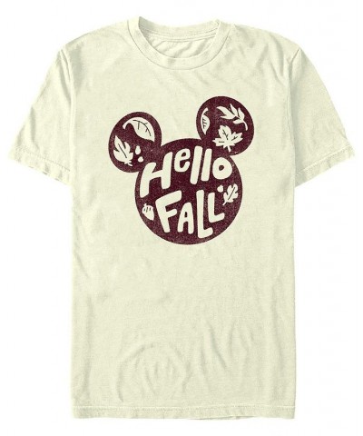 Men's Mickey Classic Hello Fall Short Sleeves T-shirt Tan/Beige $18.19 T-Shirts