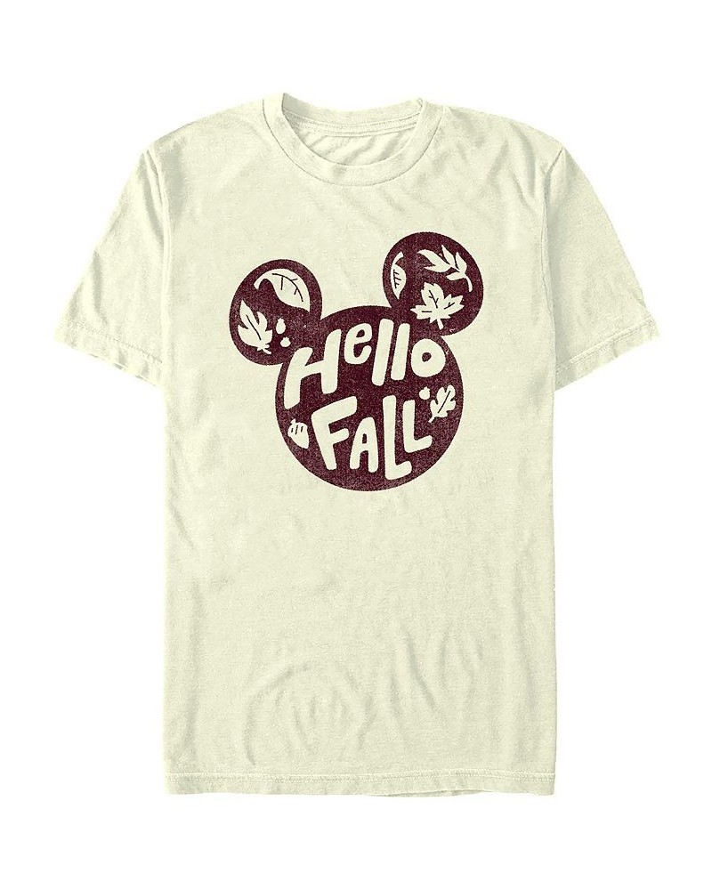 Men's Mickey Classic Hello Fall Short Sleeves T-shirt Tan/Beige $18.19 T-Shirts