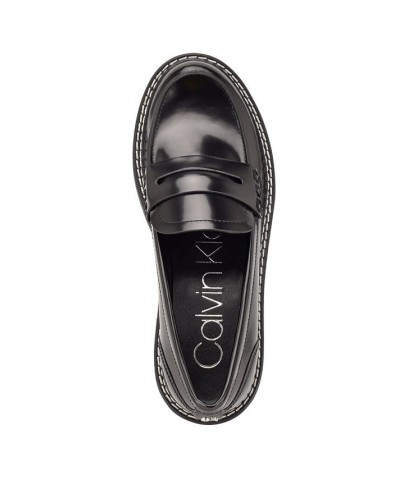 Women's Suzie Casual Lug Sole Loafers Black $49.05 Shoes