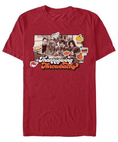 Men's Friends Thanksgiving Throwback Short Sleeves T-shirt Red $16.45 T-Shirts