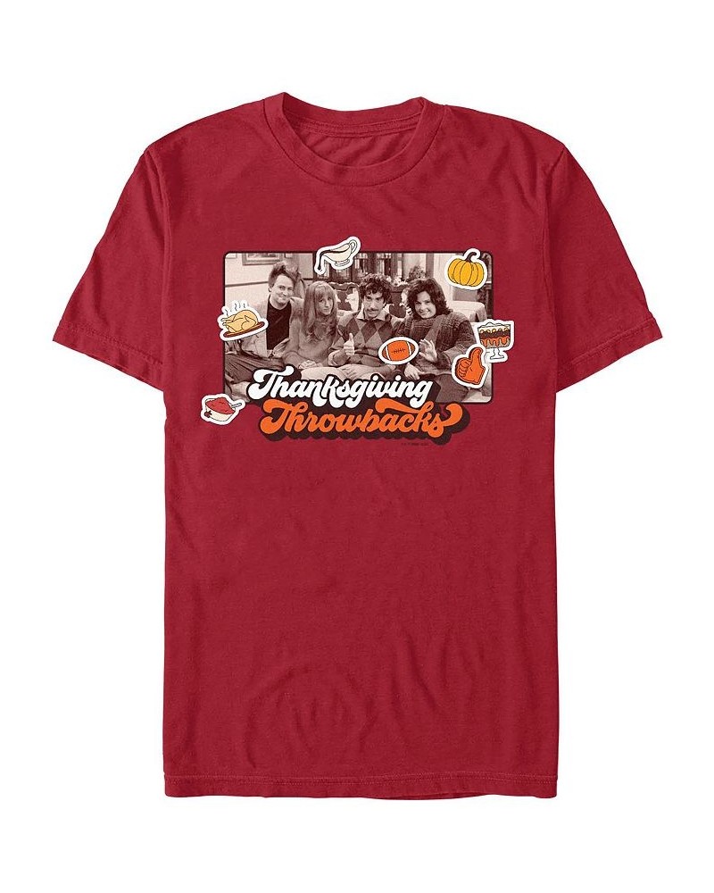 Men's Friends Thanksgiving Throwback Short Sleeves T-shirt Red $16.45 T-Shirts