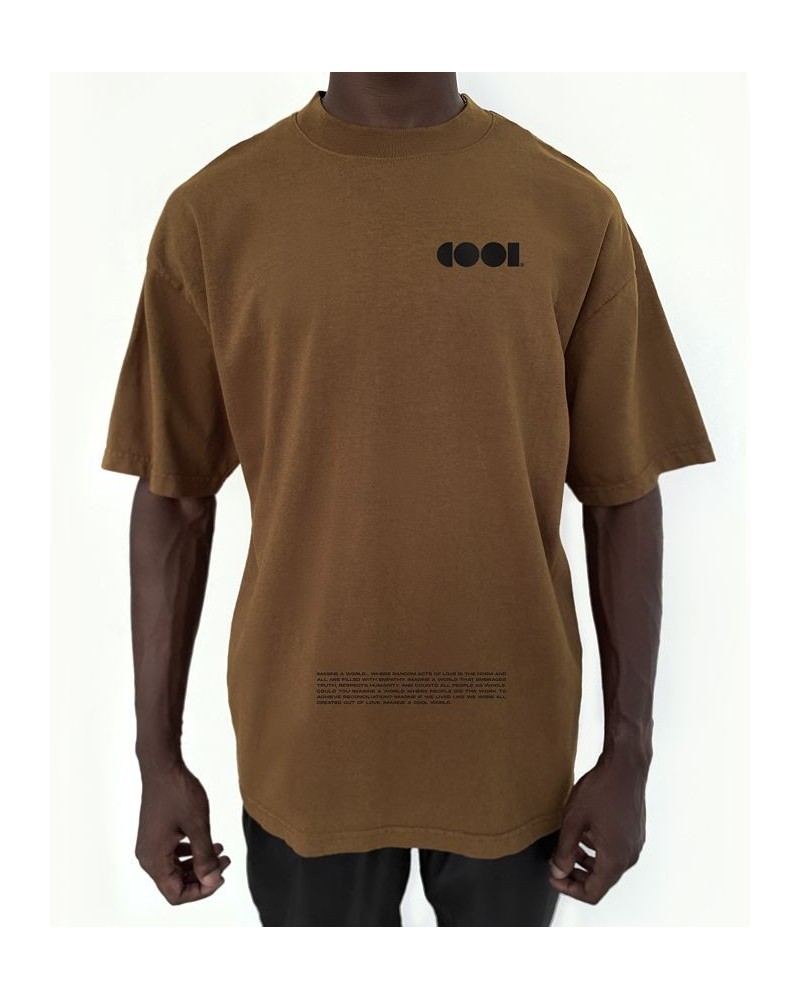 Men's End Racism 2 Logo Graphic T-Shirt Brown $38.69 T-Shirts