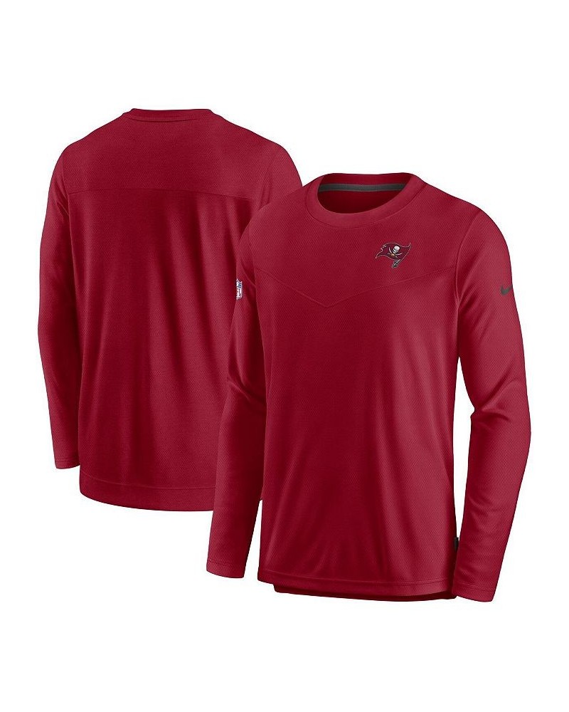 Men's Red Tampa Bay Buccaneers Sideline Lockup Performance Long Sleeve T-shirt $29.70 T-Shirts