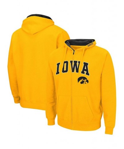 Men's Gold Iowa Hawkeyes Arch & Logo 3.0 Full-Zip Hoodie $31.19 Sweatshirt