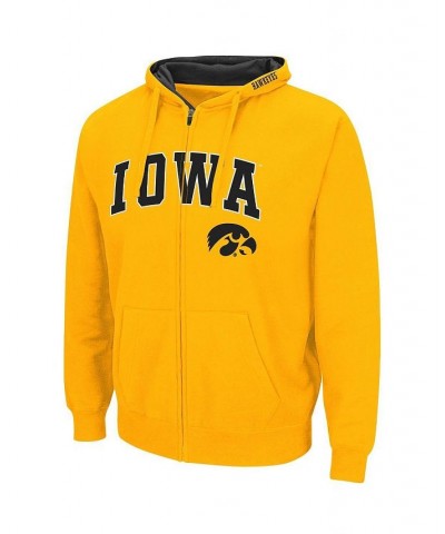 Men's Gold Iowa Hawkeyes Arch & Logo 3.0 Full-Zip Hoodie $31.19 Sweatshirt