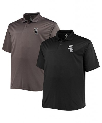 Men's Black, Charcoal Chicago White Sox Big and Tall Two-Pack Polo Shirt Set $34.31 Polo Shirts