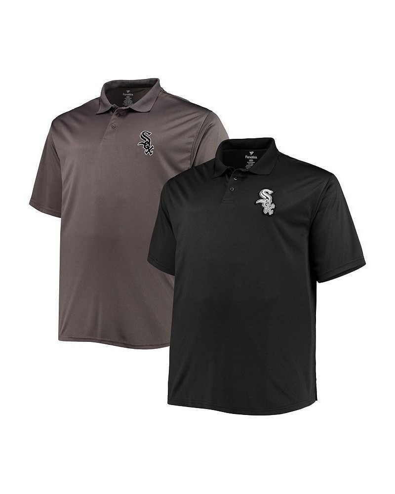 Men's Black, Charcoal Chicago White Sox Big and Tall Two-Pack Polo Shirt Set $34.31 Polo Shirts