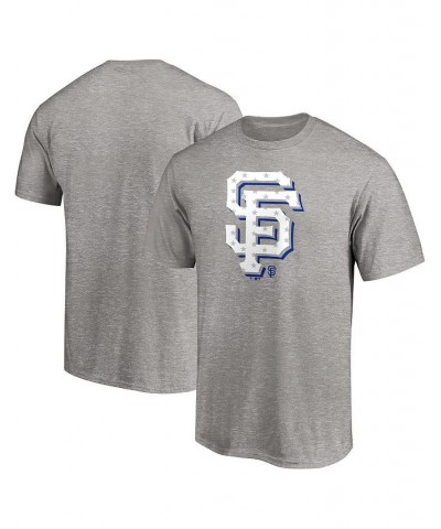 Men's Branded Heathered Gray San Francisco Giants Red White and Team Logo T-shirt $16.63 T-Shirts