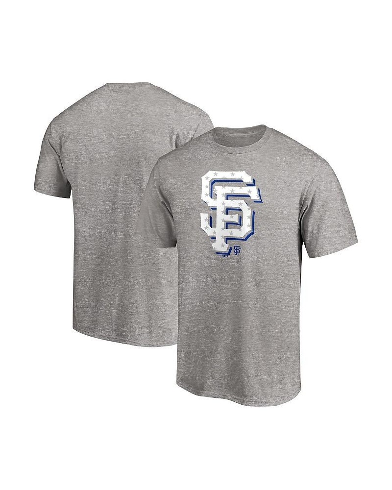 Men's Branded Heathered Gray San Francisco Giants Red White and Team Logo T-shirt $16.63 T-Shirts