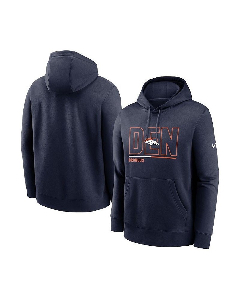 Men's Navy Denver Broncos City Code Club Fleece Pullover Hoodie $41.65 Sweatshirt