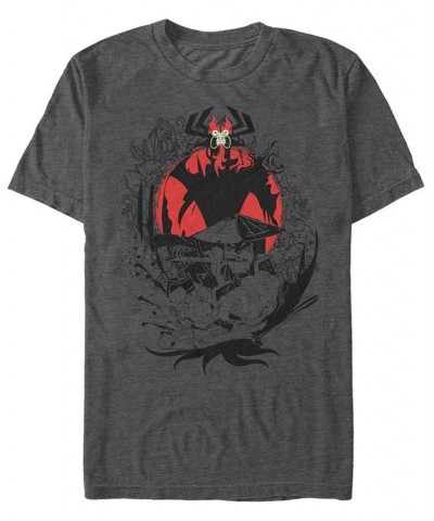 Men's Samurai Jack Aku The Flute Battle Music Short Sleeve T- shirt Gray $15.75 T-Shirts