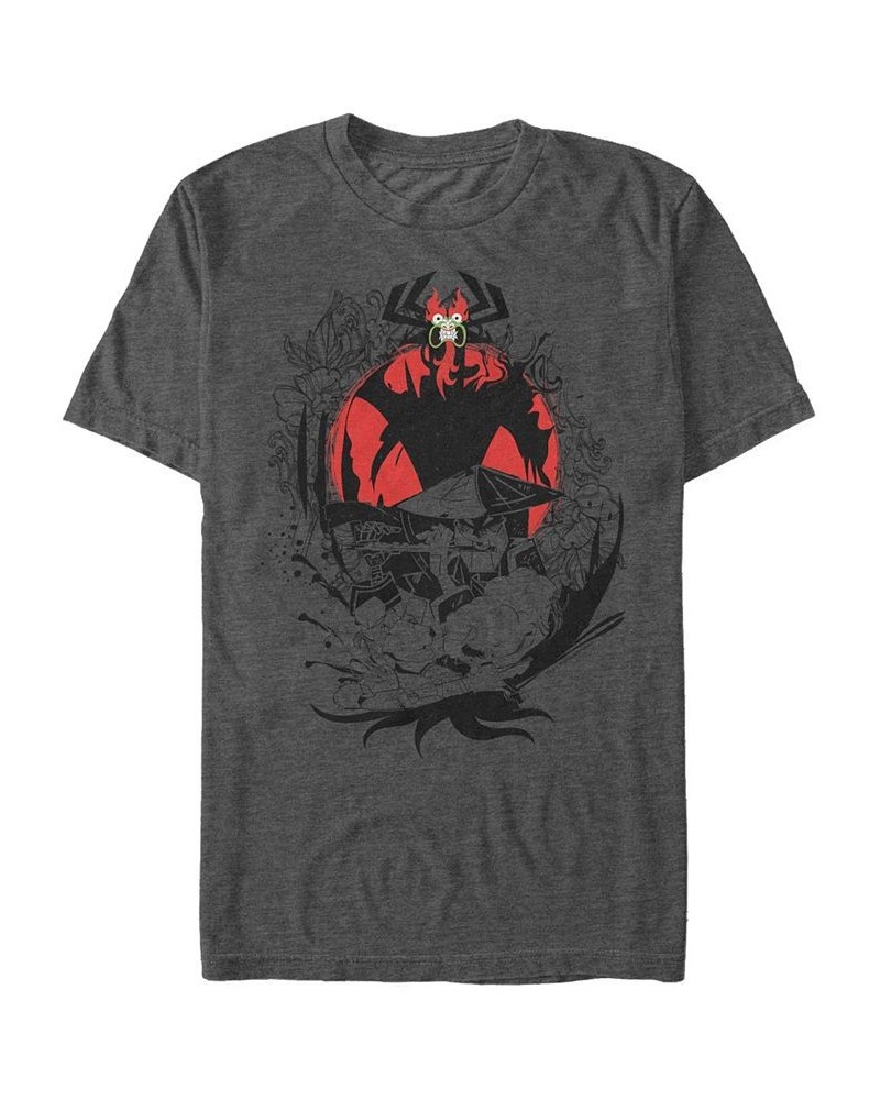 Men's Samurai Jack Aku The Flute Battle Music Short Sleeve T- shirt Gray $15.75 T-Shirts