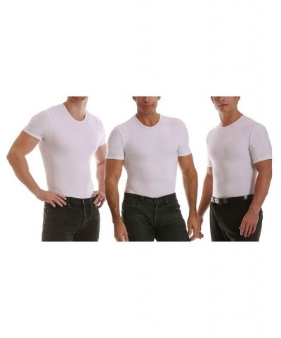 Insta Slim Men's 3 Pack Compression Short Sleeve Crew-Neck T-Shirts White $92.32 Undershirt