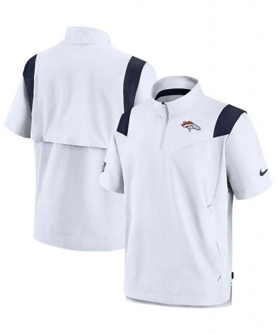 Men's White Denver Broncos Sideline Coaches Short Sleeve Quarter-Zip Jacket $25.42 Jackets