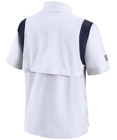 Men's White Denver Broncos Sideline Coaches Short Sleeve Quarter-Zip Jacket $25.42 Jackets