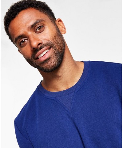 Men's Solid Matching Crewneck Top Blue $11.32 Tops