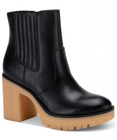 Lennii Lug Sole Booties Black $26.96 Shoes