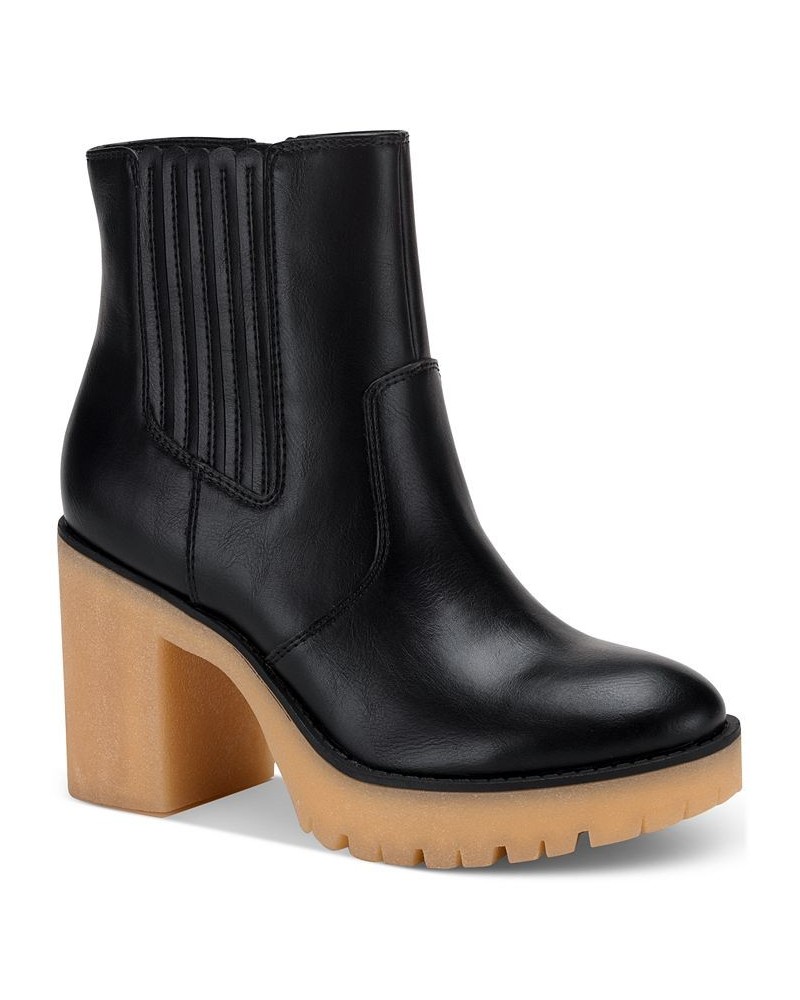 Lennii Lug Sole Booties Black $26.96 Shoes