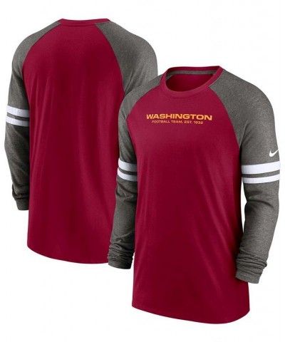 Men's Burgundy, Charcoal Washington Football Team Performance Raglan Long Sleeve T-shirt $28.60 T-Shirts