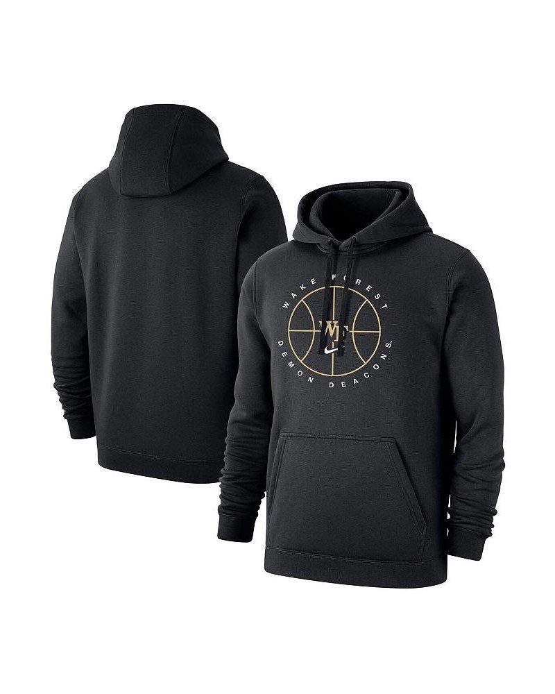 Men's Black Wake Forest Demon Deacons Basketball Icon Club Fleece Pullover Hoodie $35.70 Sweatshirt