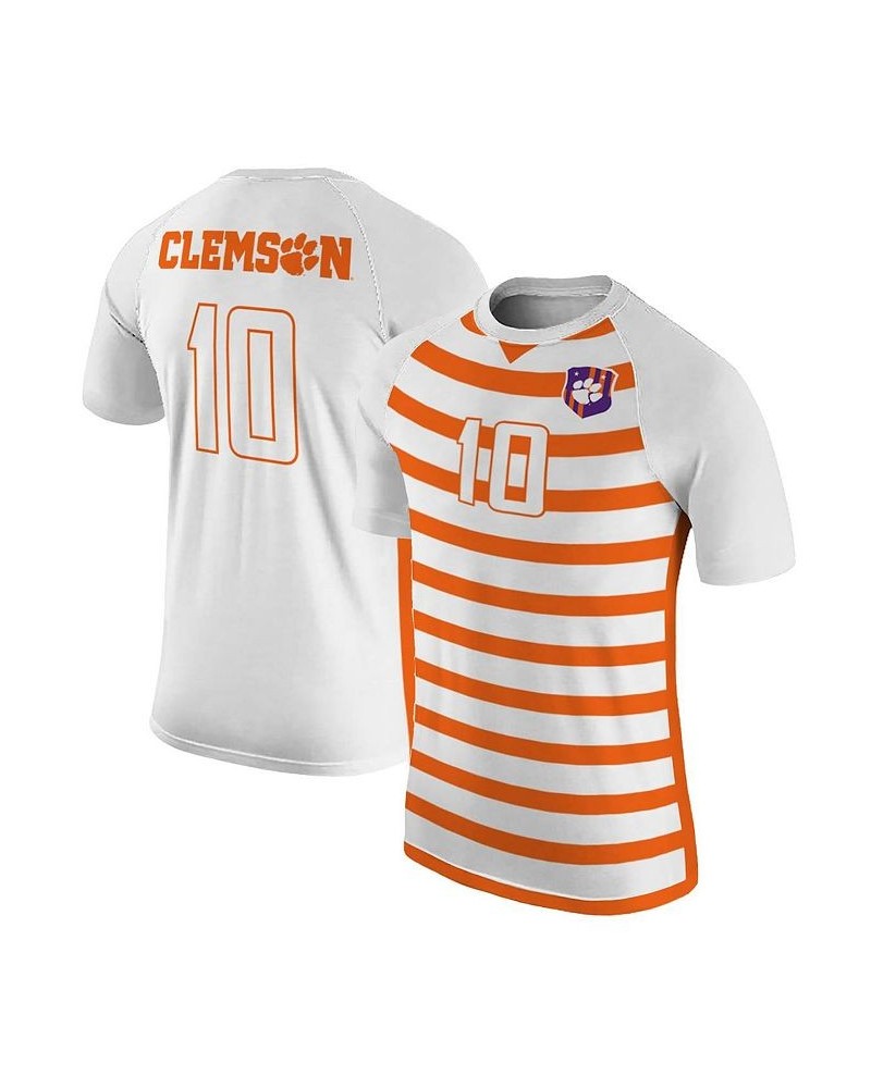 Men's Number 10 White Clemson Tigers Soccer Jersey $40.80 Jersey