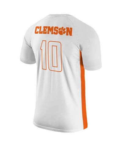 Men's Number 10 White Clemson Tigers Soccer Jersey $40.80 Jersey