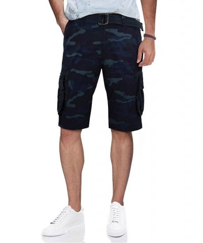 Men's Big and Tall Belted Double Pocket Cargo Shorts PD07 $27.90 Shorts