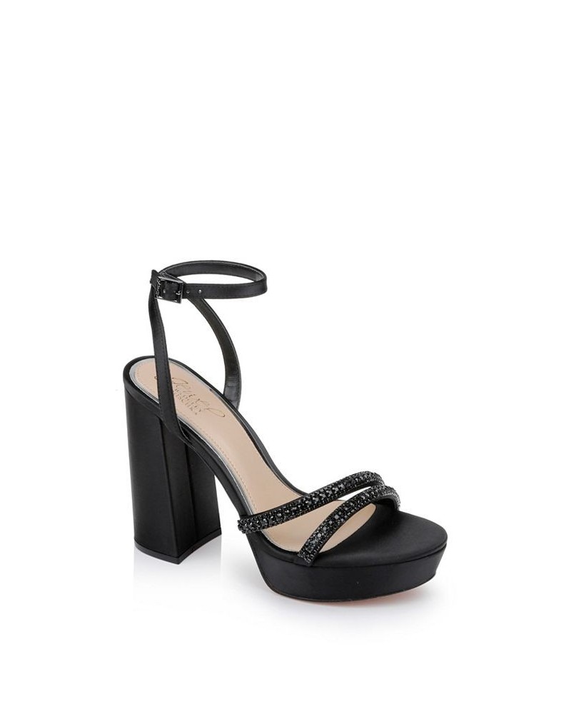 Women's Rochel Platform Evening Sandals Black $44.70 Shoes