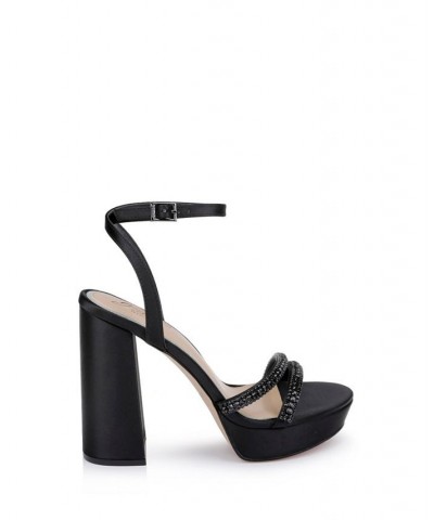 Women's Rochel Platform Evening Sandals Black $44.70 Shoes