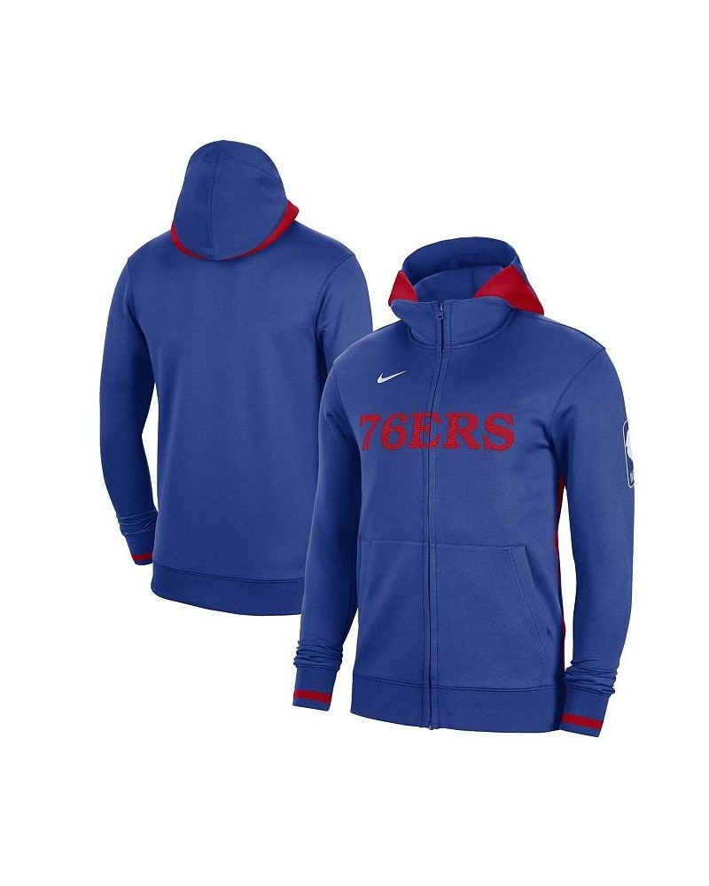 Men's Royal Philadelphia 76ers Authentic Showtime Performance Full-Zip Hoodie $66.00 Sweatshirt