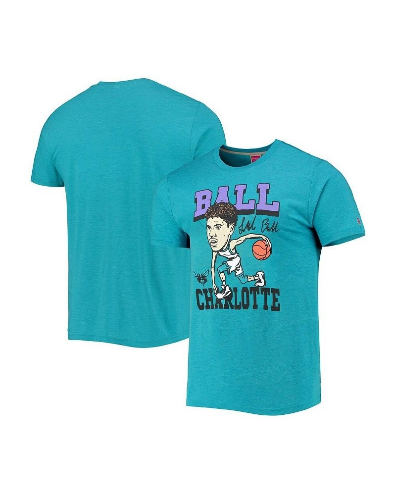 Men's LaMelo Ball Heathered Teal Charlotte Hornets Caricature Tri-Blend T-shirt $19.00 T-Shirts