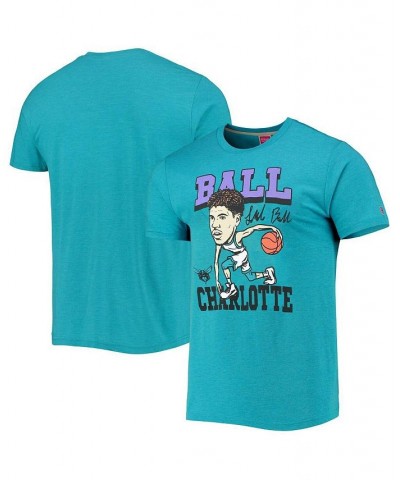 Men's LaMelo Ball Heathered Teal Charlotte Hornets Caricature Tri-Blend T-shirt $19.00 T-Shirts