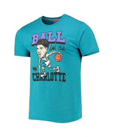 Men's LaMelo Ball Heathered Teal Charlotte Hornets Caricature Tri-Blend T-shirt $19.00 T-Shirts