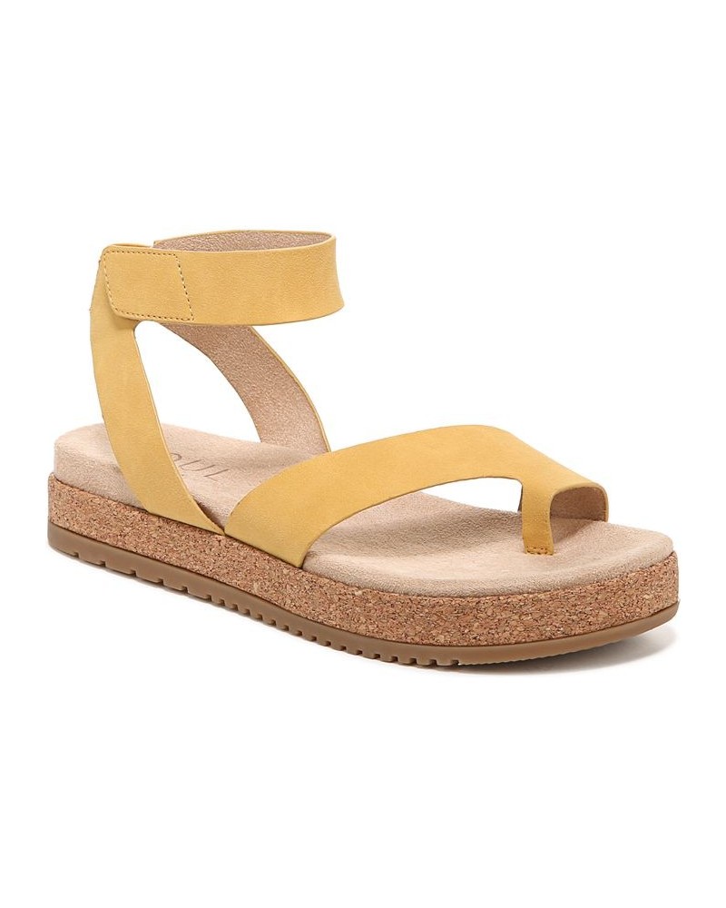 Divina Ankle Strap Sandals Yellow $45.60 Shoes