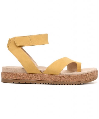 Divina Ankle Strap Sandals Yellow $45.60 Shoes