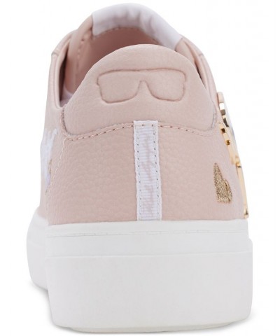 Women's Cate Lace-Up Embellished Low-Top Sneakers Pink $59.60 Shoes