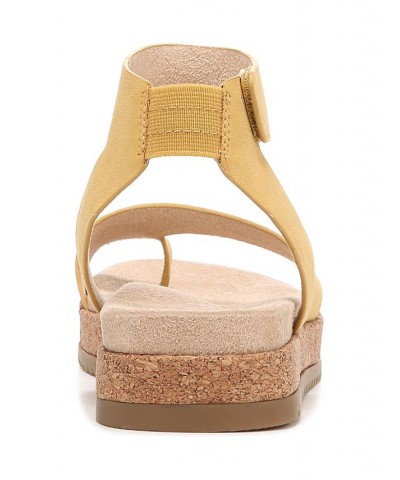 Divina Ankle Strap Sandals Yellow $45.60 Shoes