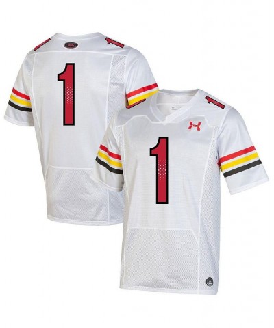 Men's Number 1 White Maryland Terrapins Throwback Special Game Jersey $45.15 Jersey