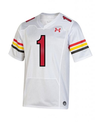 Men's Number 1 White Maryland Terrapins Throwback Special Game Jersey $45.15 Jersey