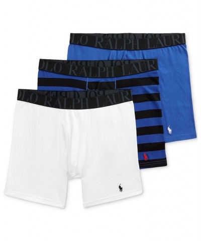 Men's 3-Pk. Classic Stretch Boxer Briefs Green Multi Stripe/deep Blue/cruise Navy $33.00 Underwear