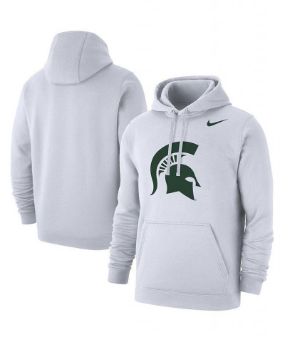 Men's White Michigan State Spartans Logo Club Pullover Hoodie $46.74 Sweatshirt