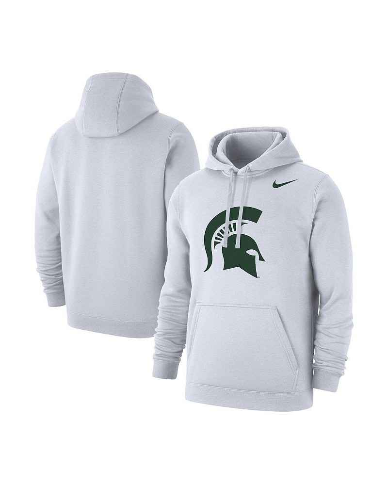 Men's White Michigan State Spartans Logo Club Pullover Hoodie $46.74 Sweatshirt