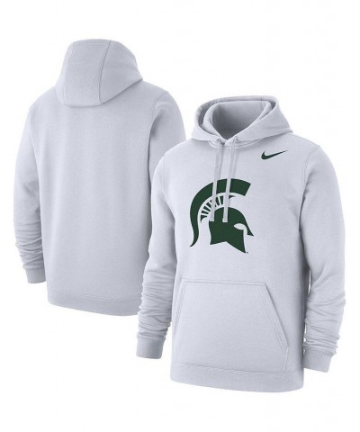 Men's White Michigan State Spartans Logo Club Pullover Hoodie $46.74 Sweatshirt