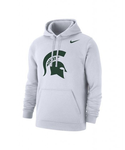 Men's White Michigan State Spartans Logo Club Pullover Hoodie $46.74 Sweatshirt