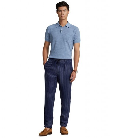 Men's Tailored Slim Fit Polo Prepster Pants Blue $57.72 Pants