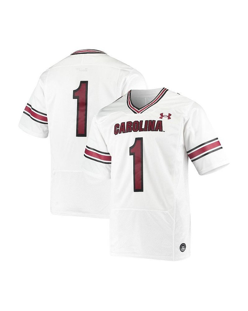 Men's 1 White South Carolina Gamecocks Premiere Football Jersey $41.60 Jersey