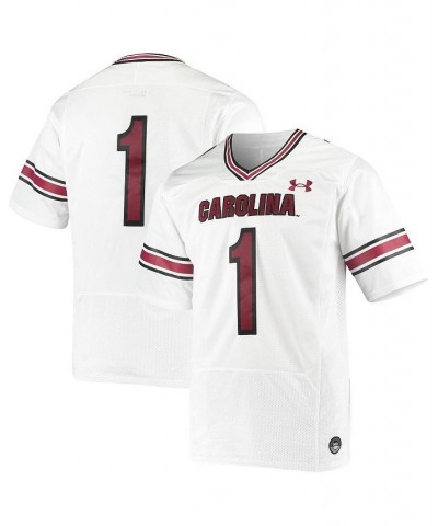 Men's 1 White South Carolina Gamecocks Premiere Football Jersey $41.60 Jersey