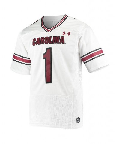 Men's 1 White South Carolina Gamecocks Premiere Football Jersey $41.60 Jersey