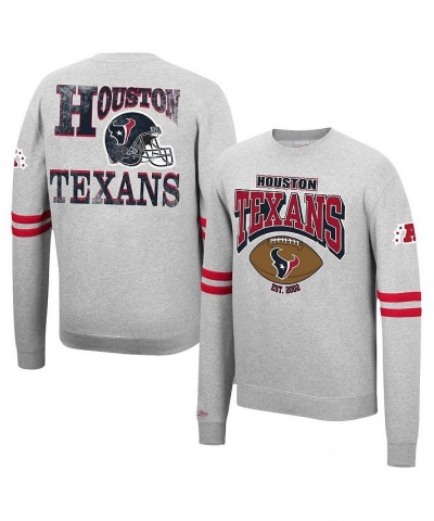 Men's Heathered Gray Houston Texans Allover Print Fleece Pullover Sweatshirt $42.90 Sweatshirt