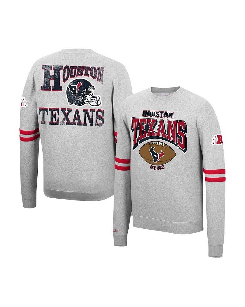 Men's Heathered Gray Houston Texans Allover Print Fleece Pullover Sweatshirt $42.90 Sweatshirt